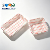Wegwerp papieren schaal met transparant PET deksel, food grade, voor sushi, salade, gebakken voedsel, op maat bedrukt