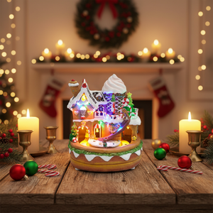 Hand Painted Resin <b>Gingerbread</b> House 8 Song Musical LED Lighted Christmas Village Holiday <b>Decoration</b> 2026 - Product Image 4