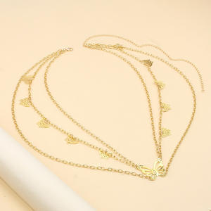 Chaîne de corps multicouche papillon ajouré tendance pour femme, chaîne de taille, bijoux de fête, accessoire décoratif en alliage de zinc - Product Image 4