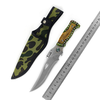 Couteaux de chasse tactiques EDC de survie en plein air, lame fixe en acier inoxydable, avec étui, épaisseur 3 mm
