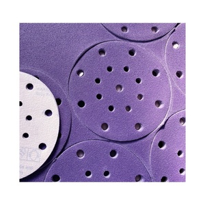 Discos de lijado abrasivo para pulir carbody y masilla, papel de arena con gancho y bucle de cerámica púrpura, 150mm, precio de fábrica - Product Image 4