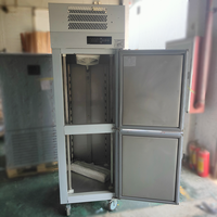 Équipement de réfrigération à double porte commerciale en acier inoxydable, congélateur vertical pour restaurant, boulangerie
