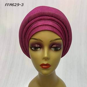 Chapeau auto-attaché Aso Oke tendance pour mariage, fête, Nigeria, Afrique, paillettes, été, plage - Product Image 3