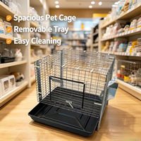 Cages à lapins empilables galvanisées avec plateau coulissant, cage à lapins en fil métallique pour petits animaux