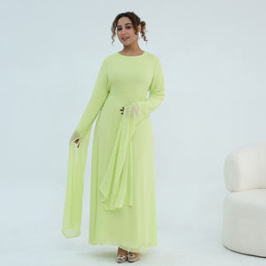 Vêtements islamiques Loriya Manufacture, é<span class=keywords><strong>l</strong></span>égante abaya fermée à manches bouffantes, maxi abaya pour femmes, robe musulmane avec doublure, abaya pour <span class=keywords><strong>l</strong></span>'Aïd - Product Image 3