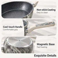 Ensemble de casseroles et poêles antiadhésives pour cuisson au gaz et à induction, en aluminium forgé, personnalisable OEM/ODM pour importateurs
