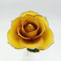 Rose véritable plaquée or 24 carats avec support en acrylique, certificat, rose naturelle préservée, fleur colorée, cadeau pour un anniversaire de mariage