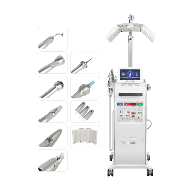Professional 10 in 1 Hydro Aqua Peel H2o2 Hydra Hydrodermabrasion Facial Machine with Strong Led Light