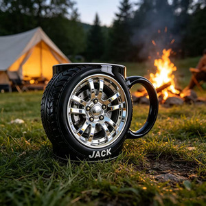 Taza personalizada con diseño de pinza de freno roja para café, té o como regalo. - Product Image 4