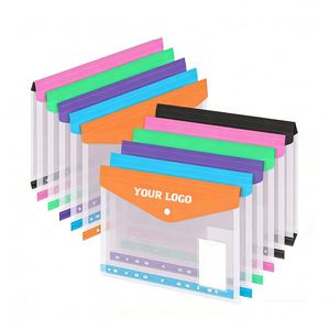 Pochette de classement A4 grande capacité à 11 trous, en plastique PP transparent, avec bouton, pour feuilles mobiles, pages intérieures, dossier de documents tridimensionnel - Product Image 1