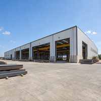 Atelier en acier à grande portée avec plusieurs baies pour grues, entrepôt métallique à faible entretien, bâtiment industriel