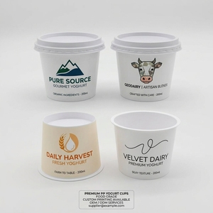 Gobelet en plastique personnalisé de 7,5 oz, 10 oz, <span class=keywords><strong>12</strong></span> oz, 16 oz pour crème glacée, yaourt glacé, pouding, avec couvercles plats anti-fuite et insert - Product Image 3