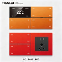 Tianlai M9 Interrupteur Intelligent 4 Gangs 4 Scènes 8 Touches pour Panneau, Downlight, Bande LED, Spot, Film, Home, Away, Zigbee pour Villa