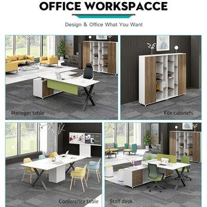 Bureau de direction moderne convertible en L, faible MOQ, mobilier en bois, idéal pour PDG, directeurs et managers - Product Image 3