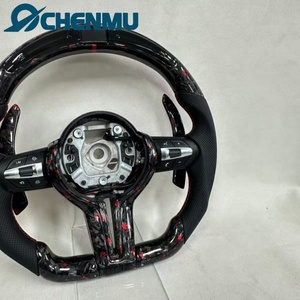 Volant sport en carbone forgé à fond plat personnalisé avec LED pour F20 F30 F32 F36 M3 F80 M4 F82 M2 F87 M5 F90 - Product Image 3