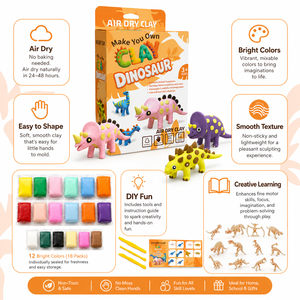 Activités créatives sur le thème des dinosaures pour garçons et filles, cadeaux d'anniversaire/de fêtes - Construisez 12 dinosaures uniques (à partir de 4 ans) - Product Image 4