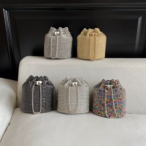 กระเป๋าคลัทช์คริสตัลขายส่ง กระเป๋าสะพายทรงถังประดับเพชร กระเป๋าถือแบบมีสายโซ่ กระเป๋าถือประดับคริสตัล - Product Image 2