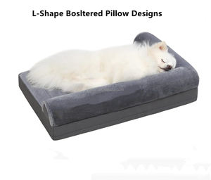 Coussin <span class=keywords><strong>de</strong></span> soutien en forme <span class=keywords><strong>de</strong></span> L, <span class=keywords><strong>lit</strong></span> orthopédique <span class=keywords><strong>pour</strong></span> chien, lits imperméables <span class=keywords><strong>pour</strong></span> chien, canapé <span class=keywords><strong>pour</strong></span> chien en flanelle avec mousse à alvéoles, amovible et lavable - Product Image 2