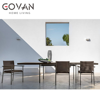 Fauteuil de salle à manger extérieur en aluminium de style commercial moderne, léger, résistant aux intempéries, pour hôtel, restaurant, terrasse