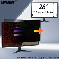 Filter Privasi Dua Sisi yang Dapat Dicuci untuk Layar Desktop 28" 16:9 Anti Mata-mata Anti Gores Pelindung Layar Pemblokir Cahaya Biru