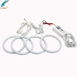 Nuovi Fari <span class=keywords><strong>LED</strong></span> DRL RGB Luminosi 12V con Occhi d'Angelo in Cotone da 55mm a 160mm Accessori per Fari Anteriori Auto Retrofit con Controllo IR - Product Image 5