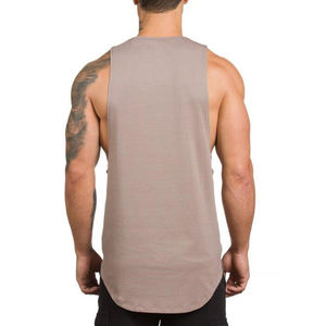 All'ingrosso taglie forti in <span class=keywords><strong>cotone</strong></span> girocollo senza maniche ampio Casual canottiere traspirante palestra Fitness da uomo t-shirt - Product Image 6
