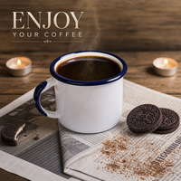 Mug à café vintage en émail, tasse à thé en métal personnalisée, durable, pour expresso, latte, idéal pour la maison, le café et le camping