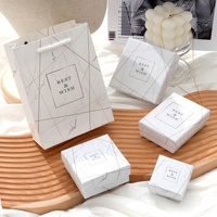 Boîte à bijoux personnalisée avec logo imprimé, emballage en carton avec tiroir et pochette en microfibre pour bijoux