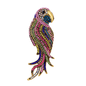 Accessori regalo con spilla per uccelli pappagallo con strass colorato in lega Vintage - Product Image 2