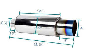 Compatível 2 ''-3.5'' Entrada 5 ''Body Diam Acessórios Do Carro Aço Inoxidável Espelho Polido + Titânio H * KS Silenciador De Escape Silenciador - Product Image 2