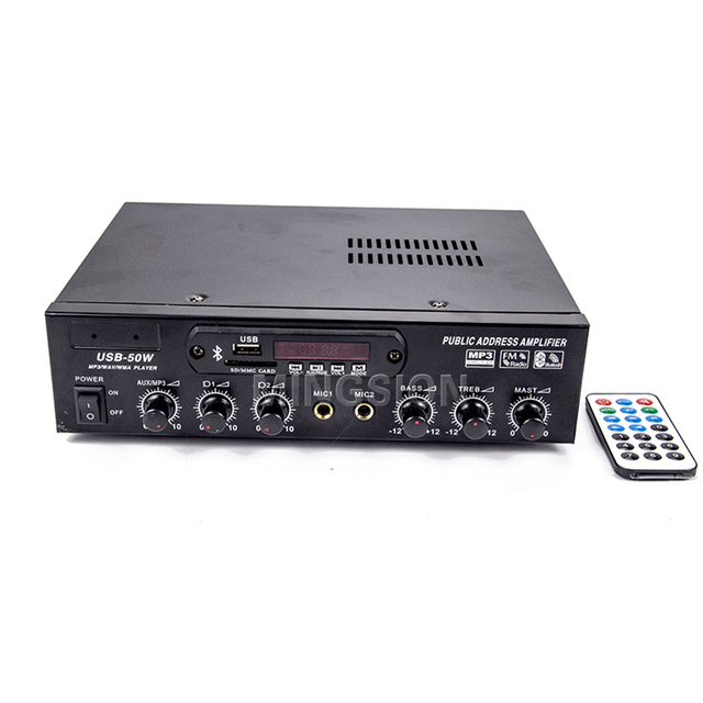 50W Professional Mini  Mixer Digital Speaker Power Amplifier With USB Port FM Radio for Audio System