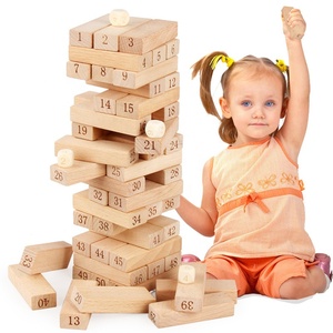Torre impilabile in legno per bambini 51 pezzi blocchi di costruzione con cifre firmate per bambini - Product Image 4