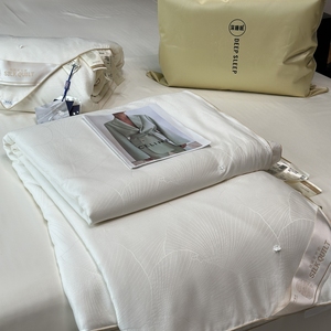 Edredón de Seda Jacquard Blanco con Ácido Hialurónico 500TC y Lyocell, Ligero para Verano, Apto para Aire Acondicionado, Doble, para Primavera y Otoño - Product Image 5