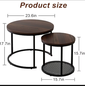 Hot Bán Phòng Khách Bàn Bàn Cà Phê Hiện Đại Vòng Bàn Cà Phê Bộ 2 Bằng Gỗ Làm Tổ Bàn Cà Phê - Product Image 2