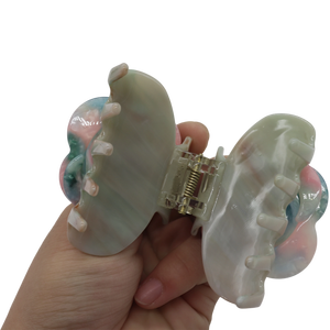 مشبك شعر أسيتات بتصميم زهور، ملمس لامع، قبضة قوية، إكسسوارات شعر للاستخدام اليومي للشعر متوسط إلى كثيف - Product Image 2