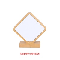 Inicio DIY Diseño Logotipo Personalizado Disco de Aluminio Foto Pizarra Sublimación Marco de Fotos Exhibición de Bambú Magnético en Blanco