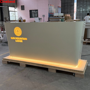 Vàng LED thức ăn nhanh nhà hàng tiếp nhận truy cập thiết kế độc đáo thạch anh đá tiếp nhận bàn - Product Image 5