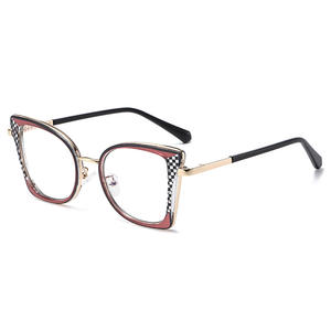 Nuevas gafas ópticas Cat Eye para mujer, montura metálica Tr90, protección contra la luz azul, tamaño mediano, lentes de PC, puente nasal estándar - Product Image 4
