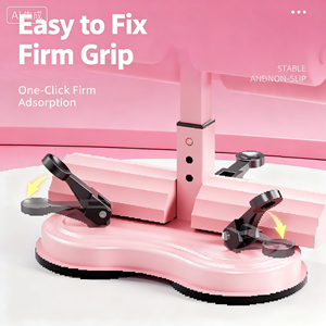 Тренажер для пресса 3-в-1 (розовый/черный/серый) – компактное домашнее оборудование для тренировки мышц живота, экономящее место - Product Image 3