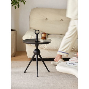 Ash Wood <b>Side</b> <b>Table</b> Round Small Corner <b>Table</b> Handmade Wabi Sabi Style Coffee <b>Table</b> - Product Image 2