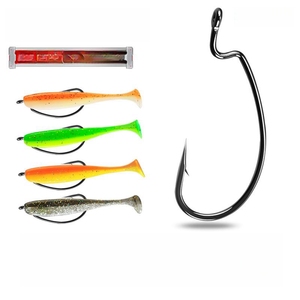 Kit de cebo de gusano de alta calidad, 76 Uds., 210g, 7,5 cm, cola en T, señuelo de pesca suave de silicona, anzuelo de cabeza, 5G, plantilla de plomo, aparejos hechos de Metal PVC - Product Image 4