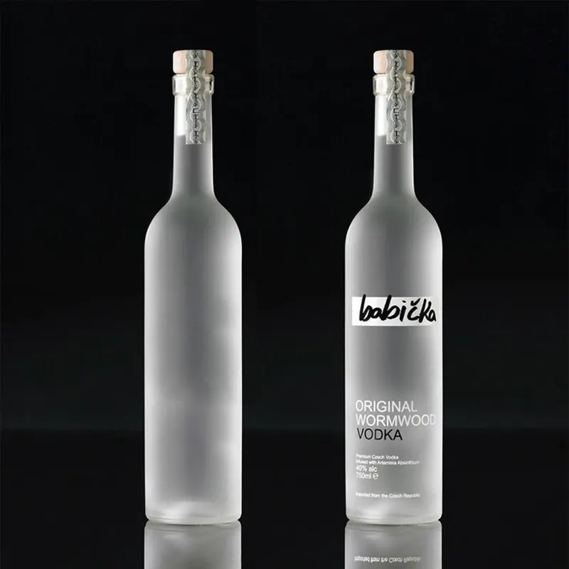 Garrafa de vidro reciclável para licor, whisky, gin, vodka, 700ml, 750ml, 1000ml, de alta qualidade