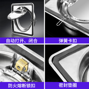 Stainless Steel Smokeproof Check Valve For Kitchen Bathroom Flue Gas Duct High Temperature Gas Flow Control - Product Image 4