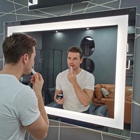 Miroir de salle de bain intelligent avec dégivreur et éclairage LED CCT, design moderne et nouveau, 48x36 pouces