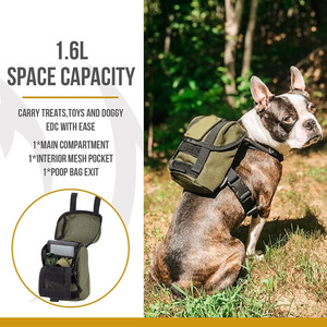 ISO9001 Zertifikat Fabrik <span class=keywords><strong>OEM</strong></span> Benutzer definiertes Logo Nylon Tactical Pet Pack <span class=keywords><strong>Harness</strong></span> Training Wandern Laufen <span class=keywords><strong>Dog</strong></span> Pack Rucksack - Product Image 4