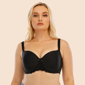 Brasier Liso Con Detalle Logotipo En Las Copas Brasier Talla Extra <span class=keywords><strong>Push</strong></span> <span class=keywords><strong>Up</strong></span> Con Encaje bra - Product Image 1