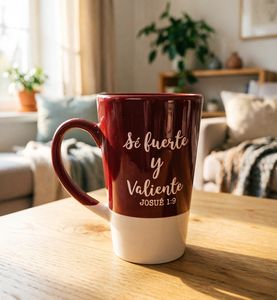 Inspirational Bible Verse Ceramic Coffee Mug Red Two Tone Latte <strong>Cup</strong> Christian Religious Gift - Product Image 5
