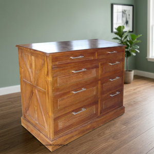 Teak Wood Cabinet Minimalist Chest of <b>Drawers</b> - Product Image 3
