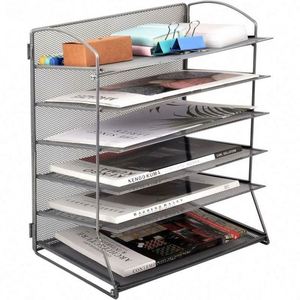 6 Tier Paper <b>Tray</b> Desk Organizer Metal A4/ Letter Size <b>File</b> Document Holder Stackable Letter <b>Tray</b> for Office School Organization - Product Image 1