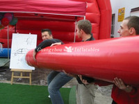 Haute qualité Offre Spéciale prix usine jeu de team building en plein air gonflable géant crayon dessin défi hermétique stylo jeu